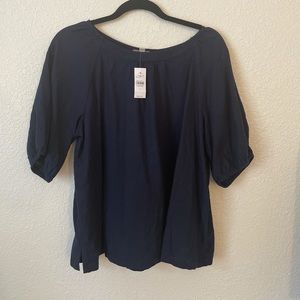NWT Navy Linen Blouse